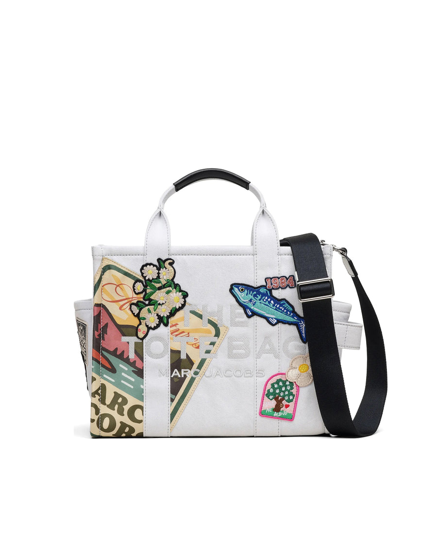 Tote Bag Patchwork Denim Light Wash Cotton Handbags