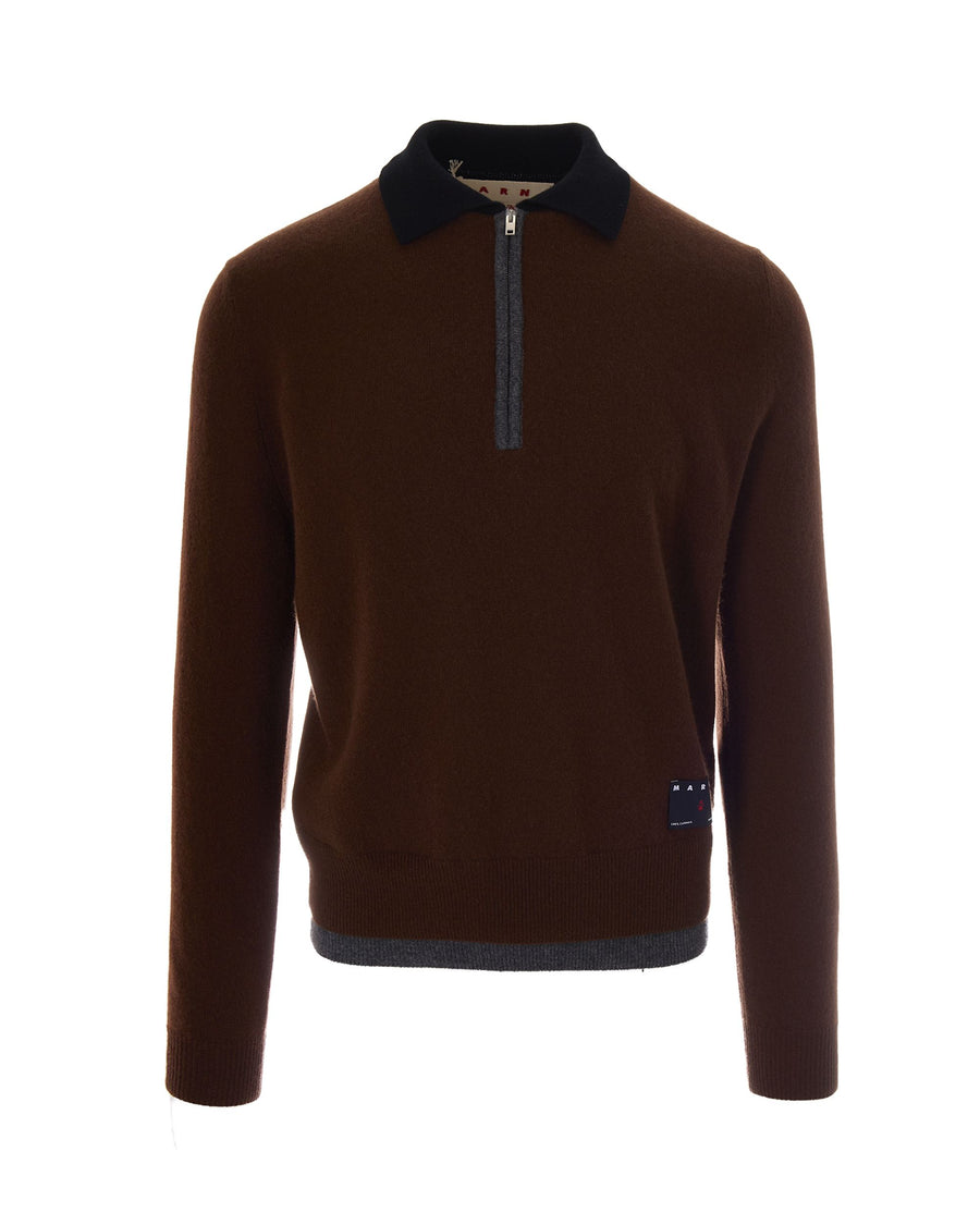 Polo Shirt Sadelle Brown Cashmere
