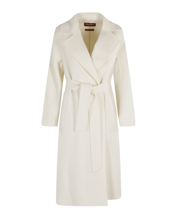 Long Wrap Coat Cles White Virgin Wool