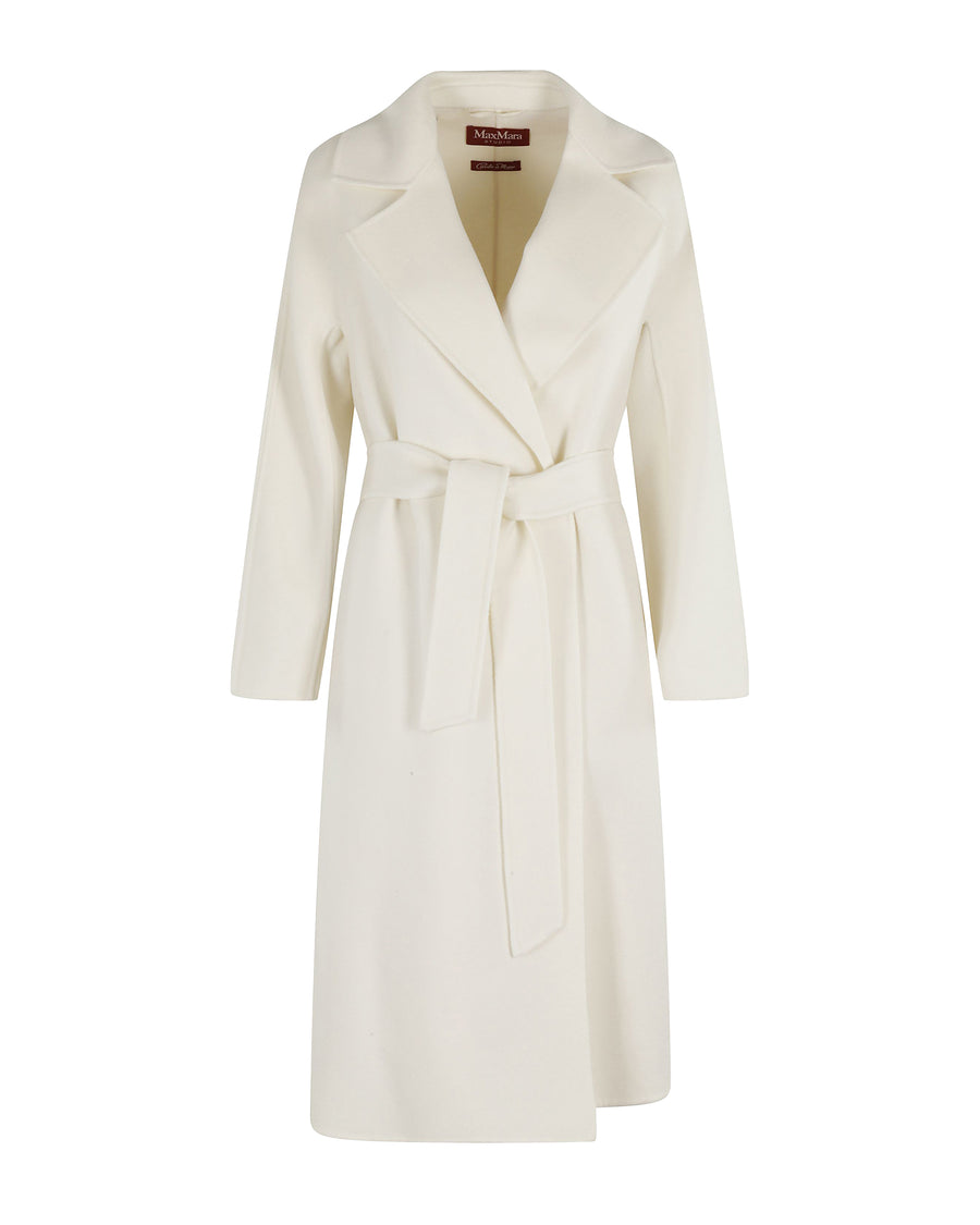 Long Wrap Coat Cles White Virgin Wool