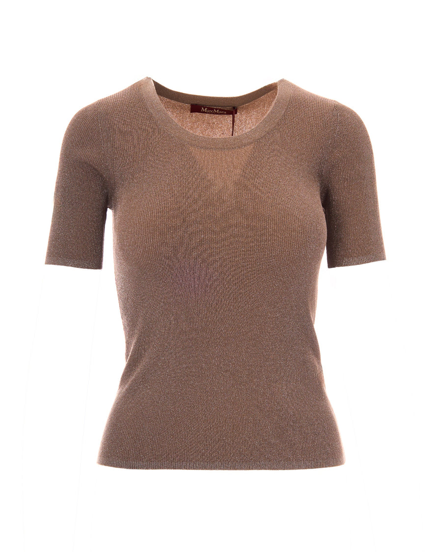 Top Ribbed Knit Natural Polyamide Tops