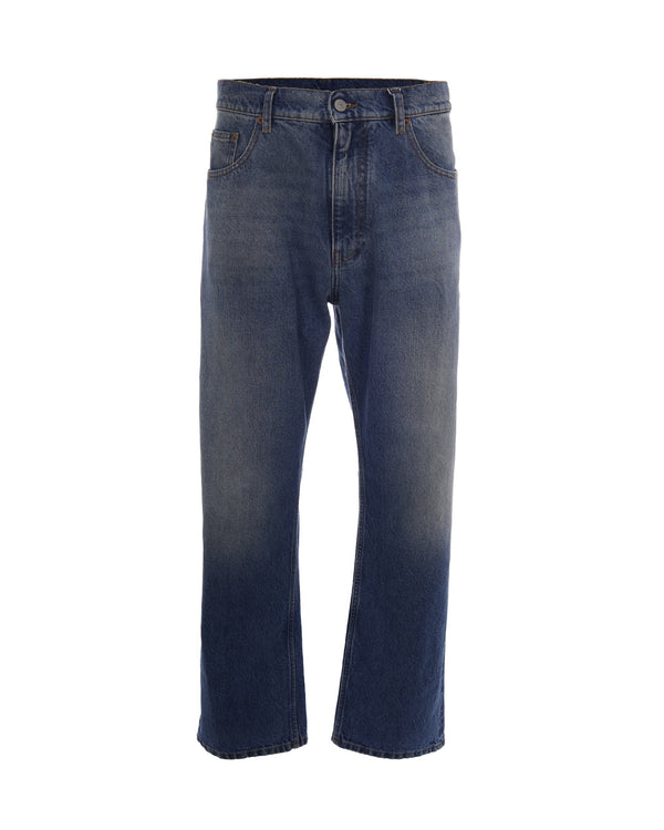 Jeans Straight-Leg Medium Blue
