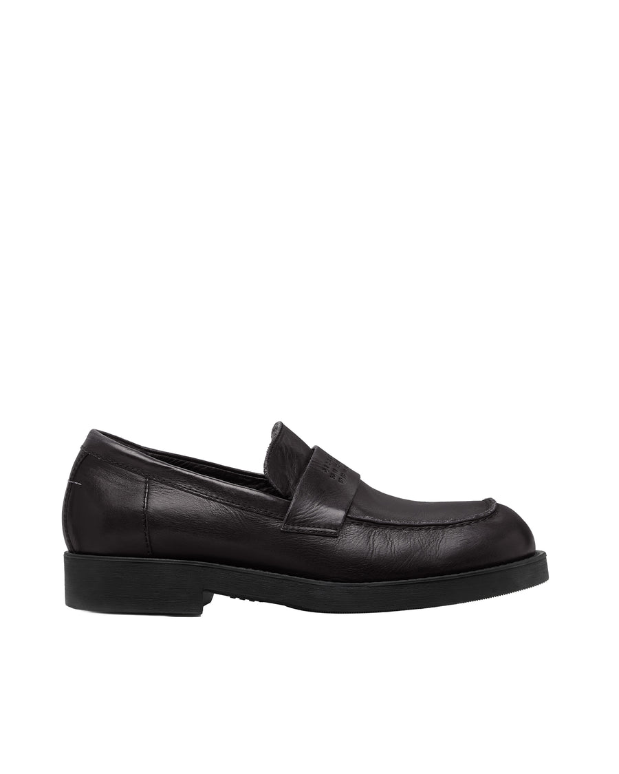 Mens Biker Moccasins Black Shoe
