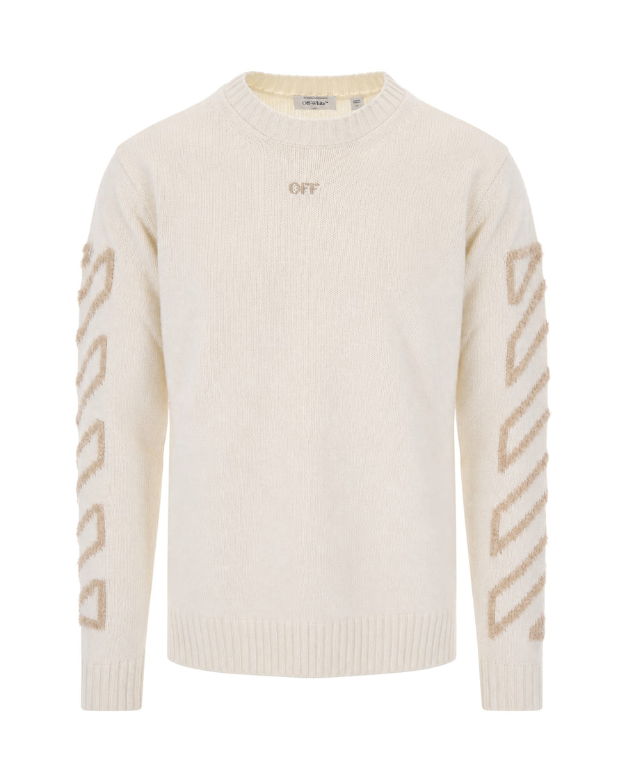 Crewneck Wool Sweater Cream Jumpers