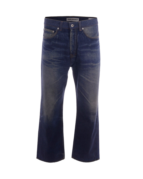 Jeans Third Cut Azure Print Cotton
