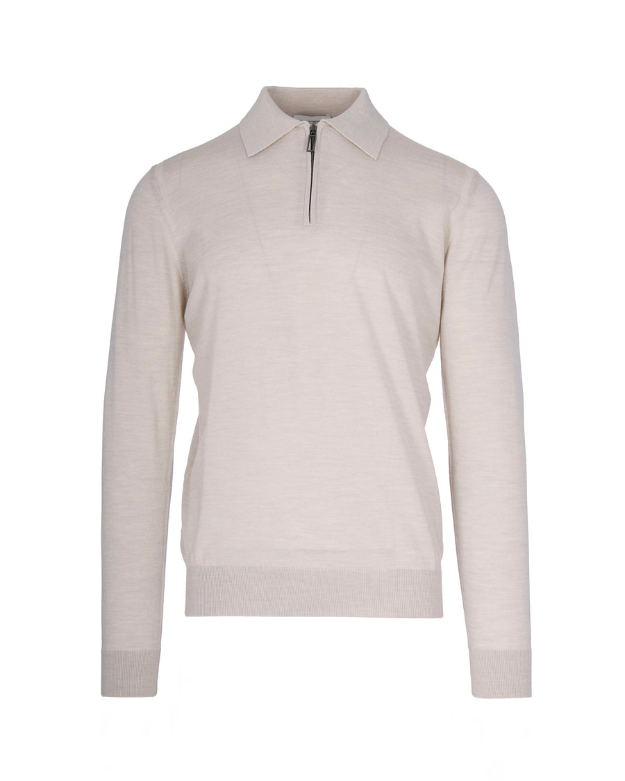 Polo Shirt Virgin Wool Cream