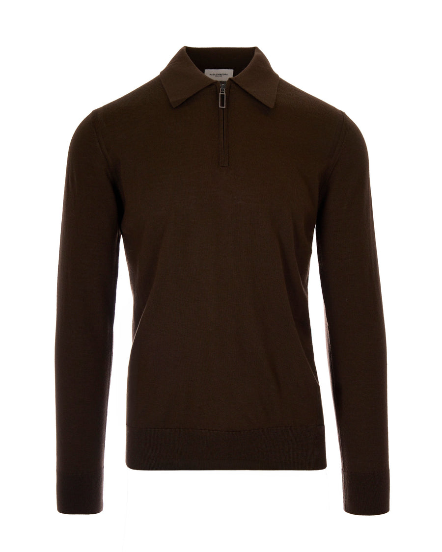 Polo Shirt Virgin Wool, Beaver