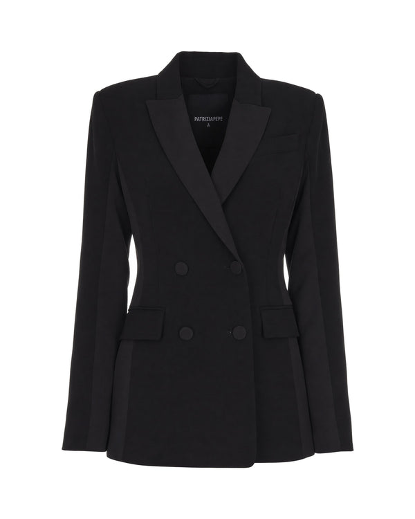 Blazer Double-Breasted Black Main Fabric: Polyester Jacket