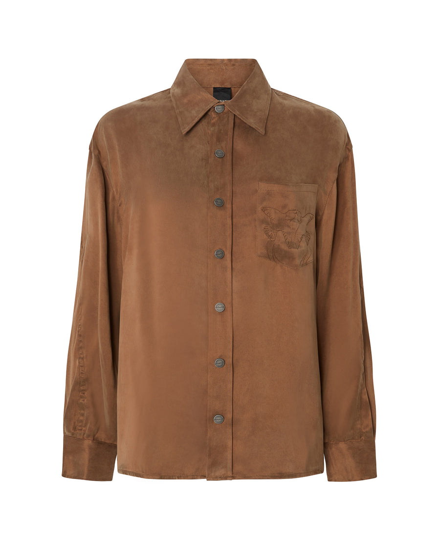Shirt Careser Coffee Liqueur Brown Brown-coffee Cupro Viscose
