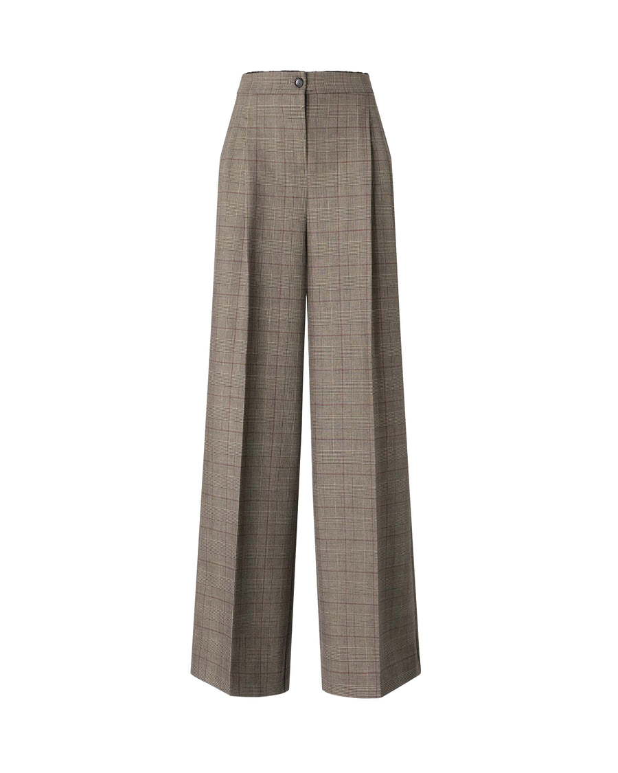 Trousers Plumeria Quadri Beige-Bordeaux-Black Beige/bordeaux/black Shell: Polyester