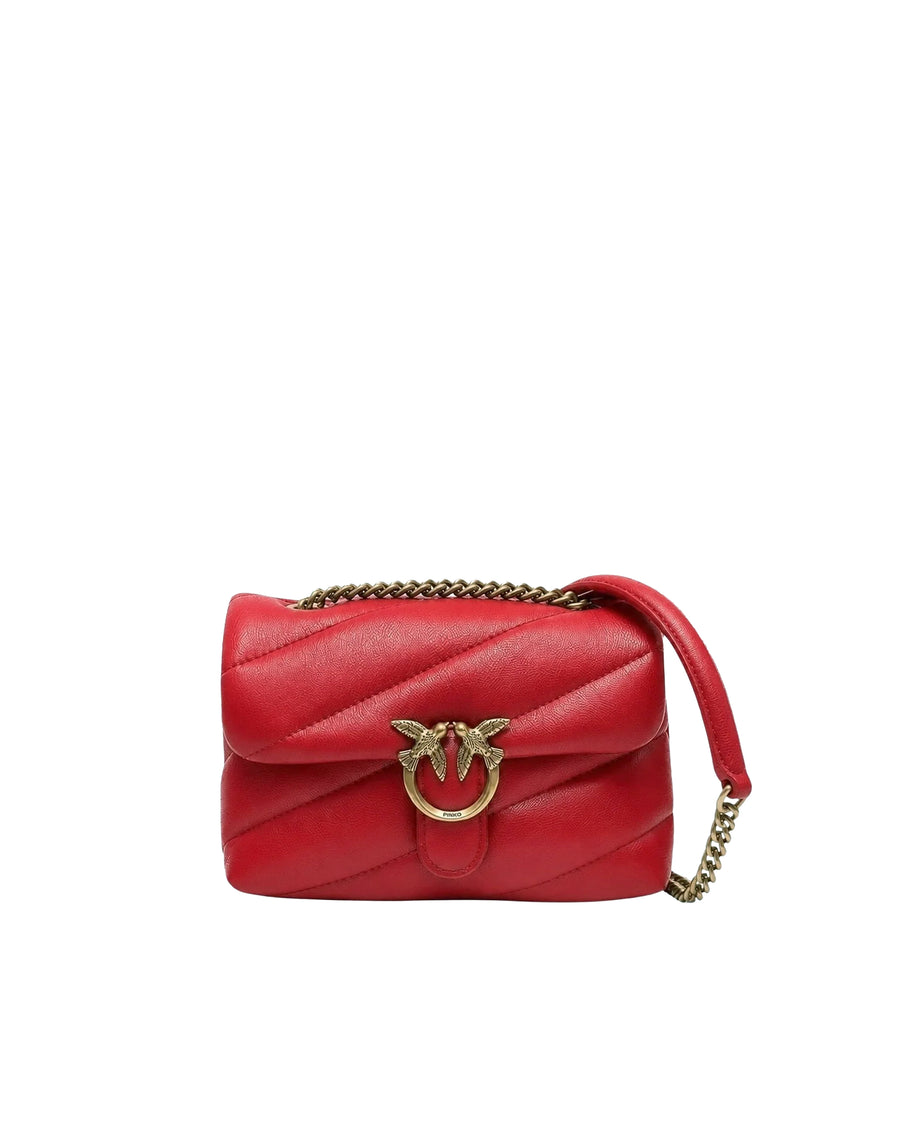 Shoulder Bag Love Puff Baby Small Rio Red Leather Red/antique Gold