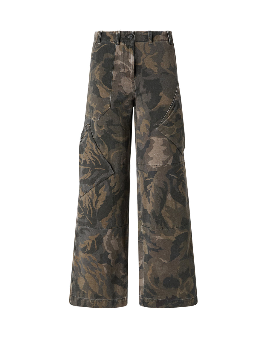 Palazzo Trousers Multicolour Green-Black Green/black Outer: Cotton; Lining: Cotton
