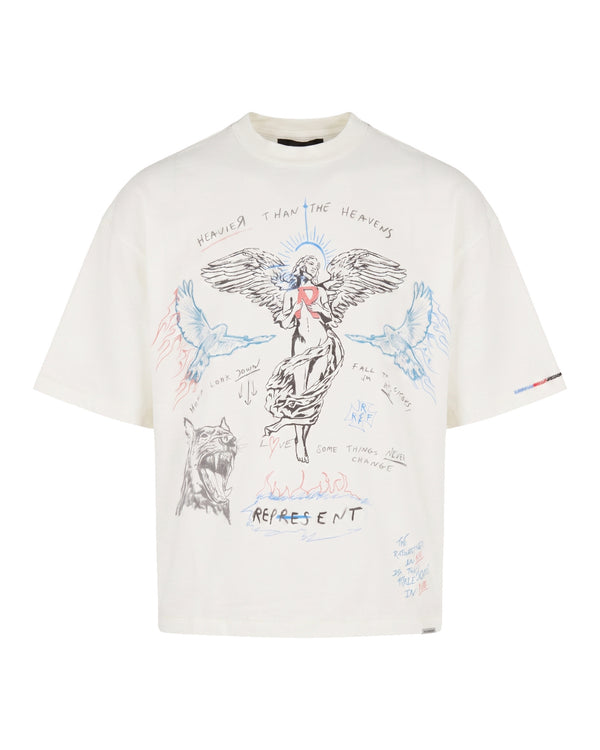 T-Shirt Heavier Than The Heavens White Cotton Antique T-shirts And Polos
