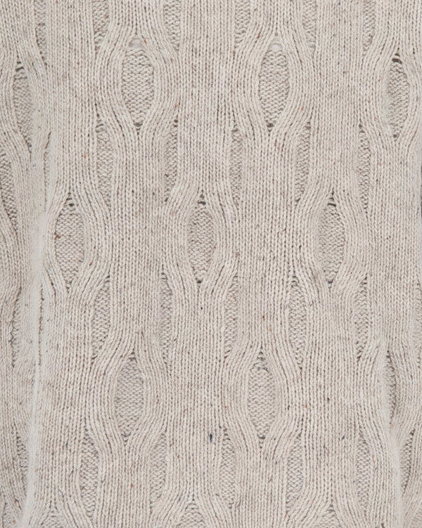 Knit Jumper Distressed Taupe Wool Sweater