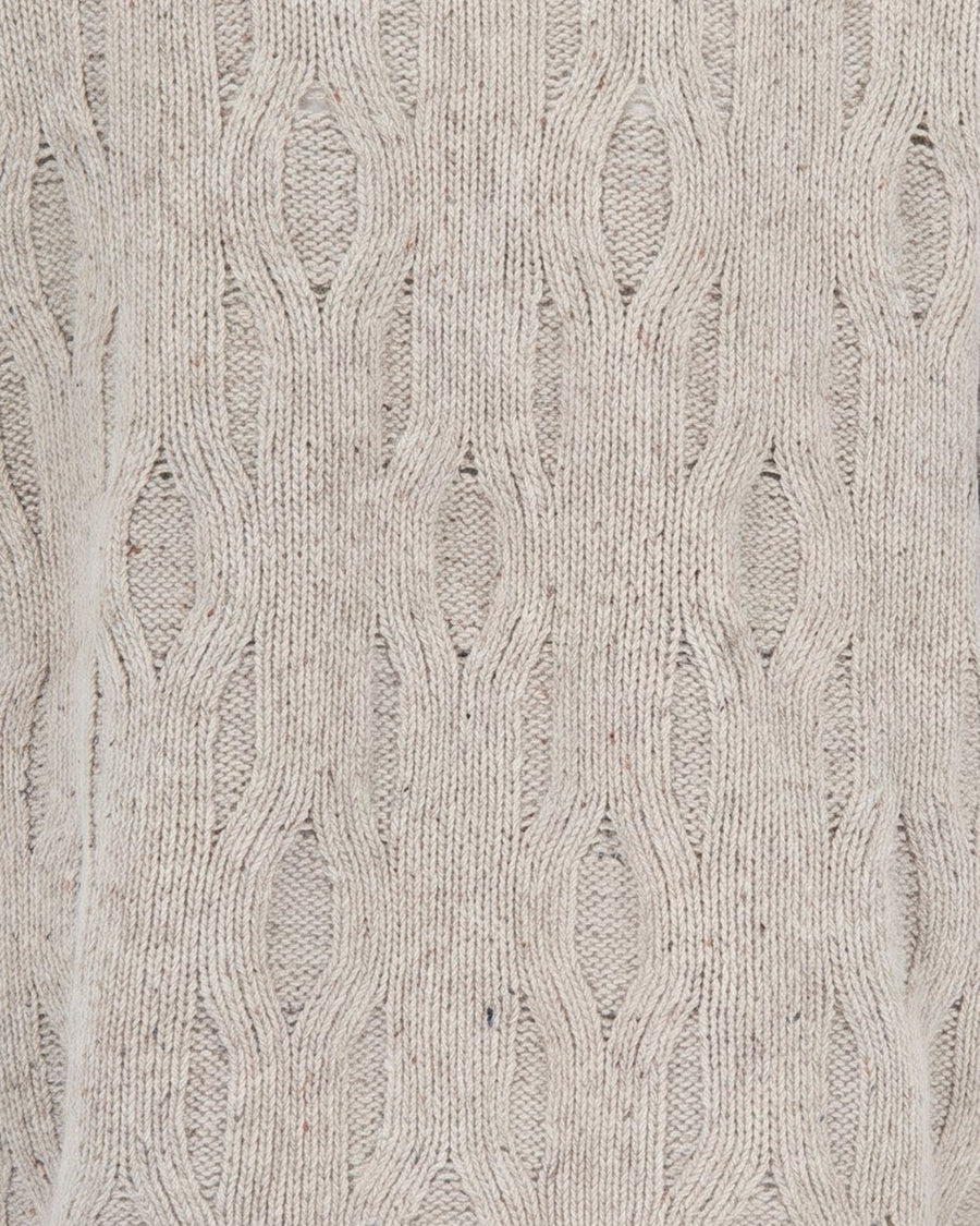 Knit Jumper Distressed Taupe Wool Sweater