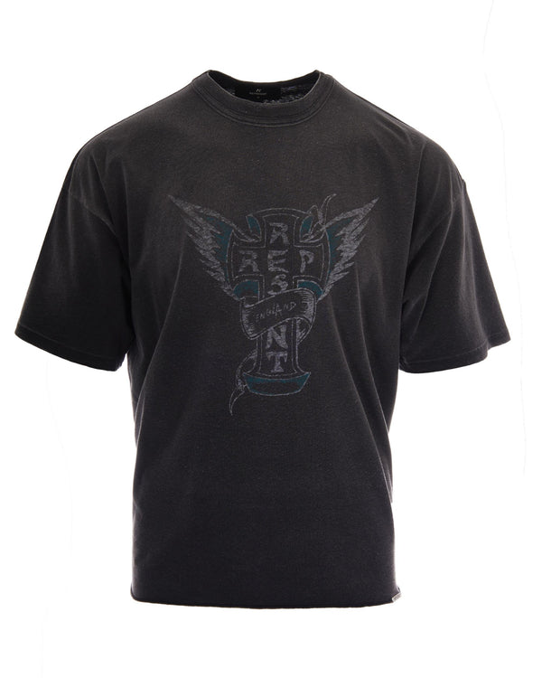T-Shirt Westside Stained Black Cotton Hemp T-shirts