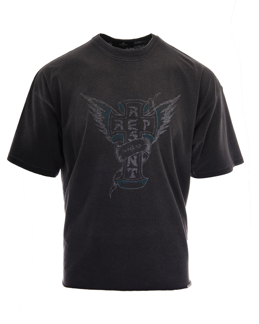 T-Shirt Westside Stained Black Cotton Hemp T-shirts