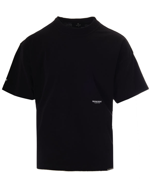 T-Shirt Owners Club Micro Logo Jet Black Cotton T-shirts