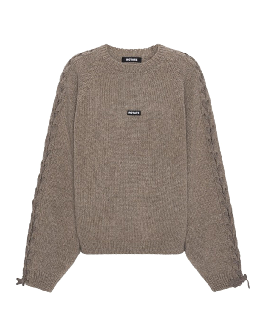 Knit Sweater Lacing Fossil No Lining Jumpers