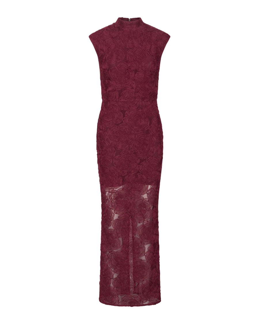 Maxi Dress Flower Mesh Decadent Chocolate Polyester (recycled) Evening Suits