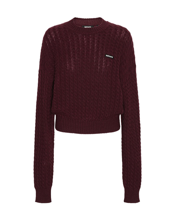 Cable Crewneck Sweater Decadent Chocolate Wool Jumpers