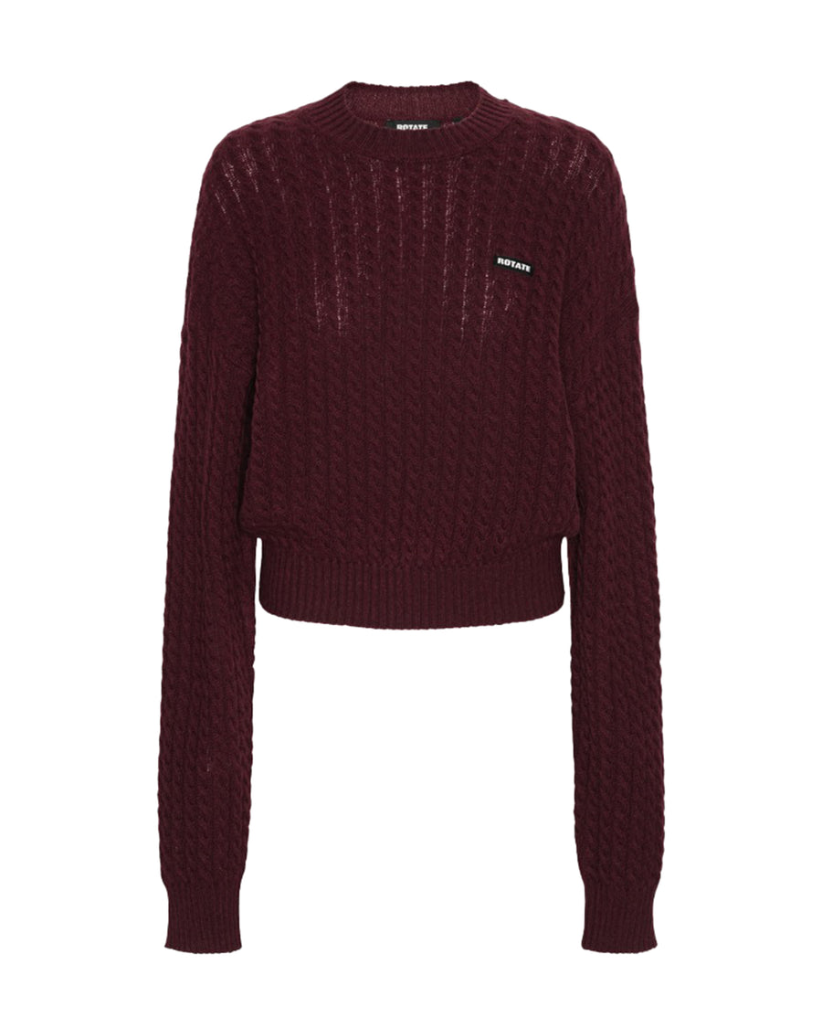 Cable Crewneck Sweater Decadent Chocolate Wool Jumpers