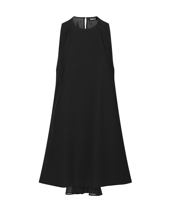 Sleeveless Mini Crepe Dress Black Shell: Polyester Evening Suits