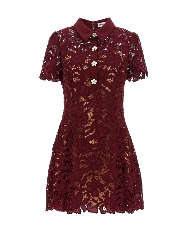 Mini Lace Dress Burgundy Evening Suits