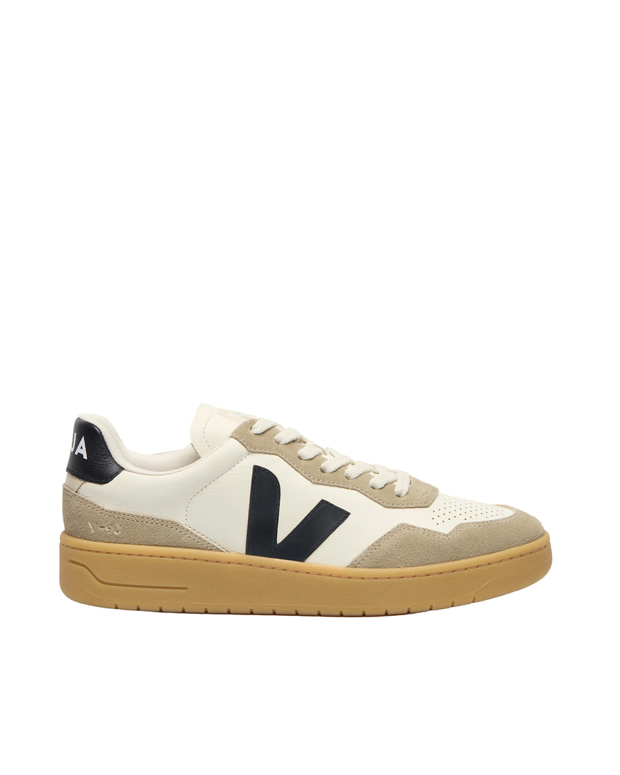 Sneakers V-90 Leather Pure Black Black/natural Trainers