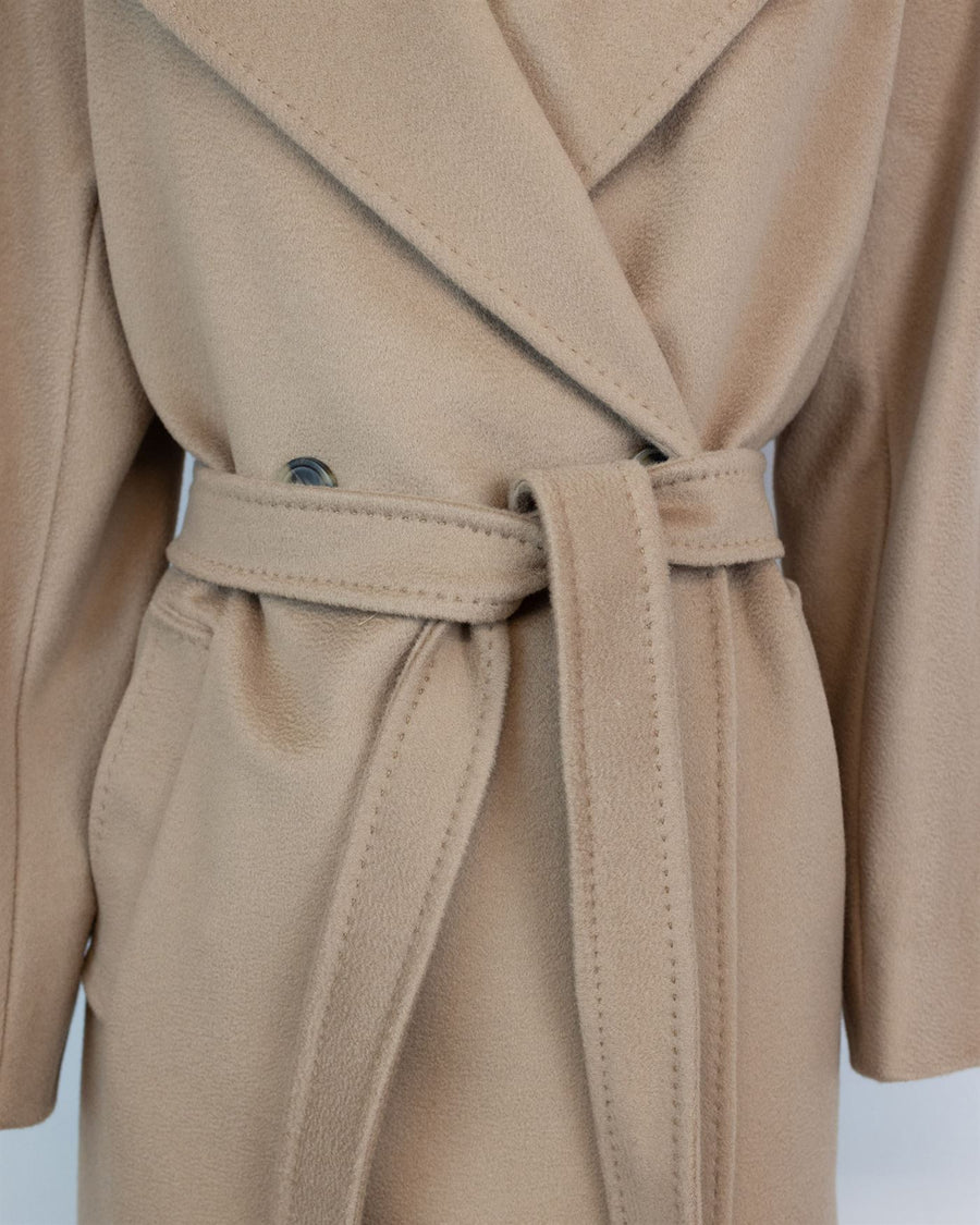 Double-Breasted Resina Camel Wool Coat Virgin