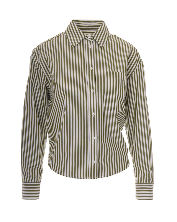 Shirt Panetto Pistachio Stripe Stripe/off White Cotton