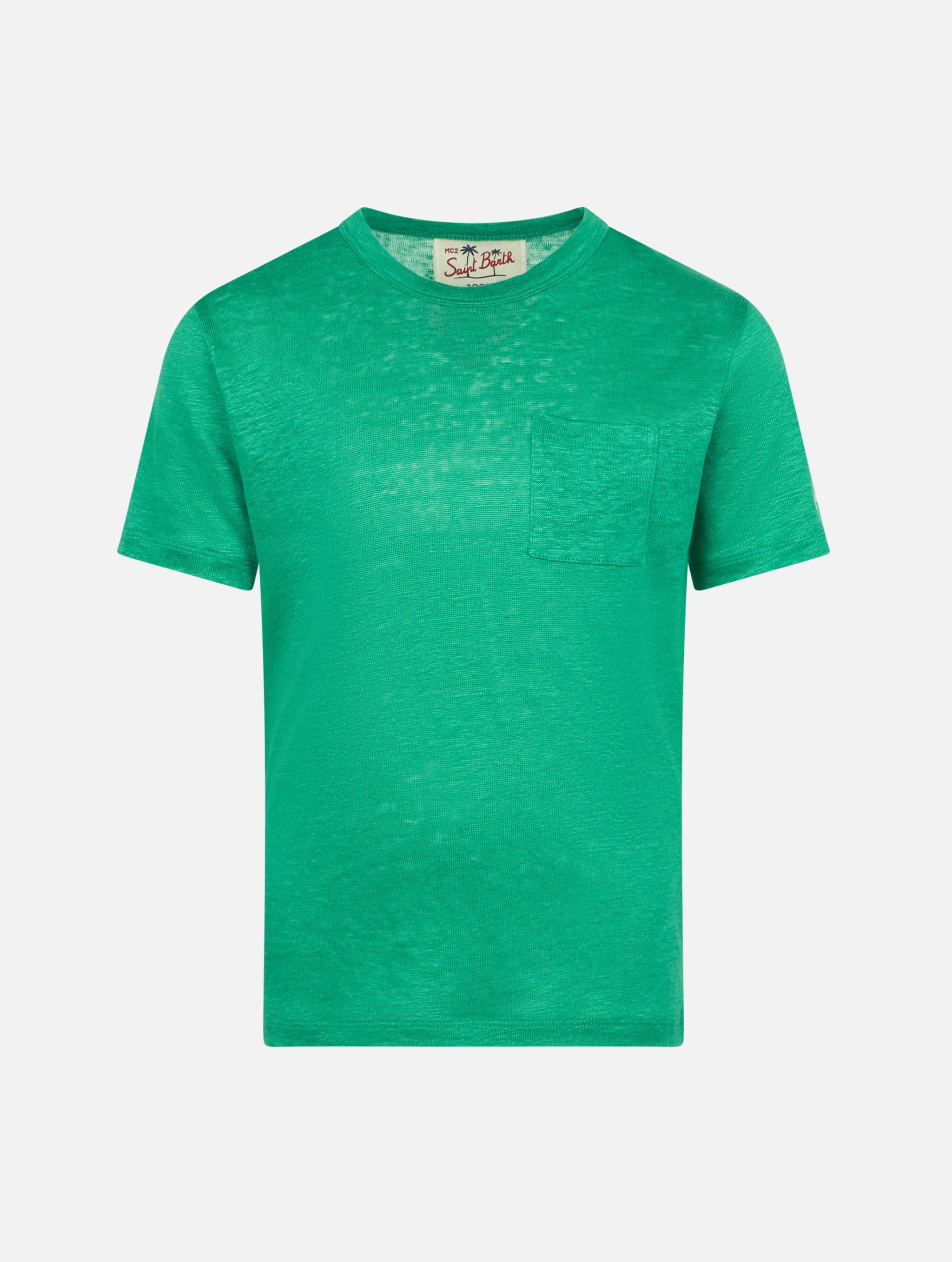 Kid Green Linen Jersey T-Shirt Alex