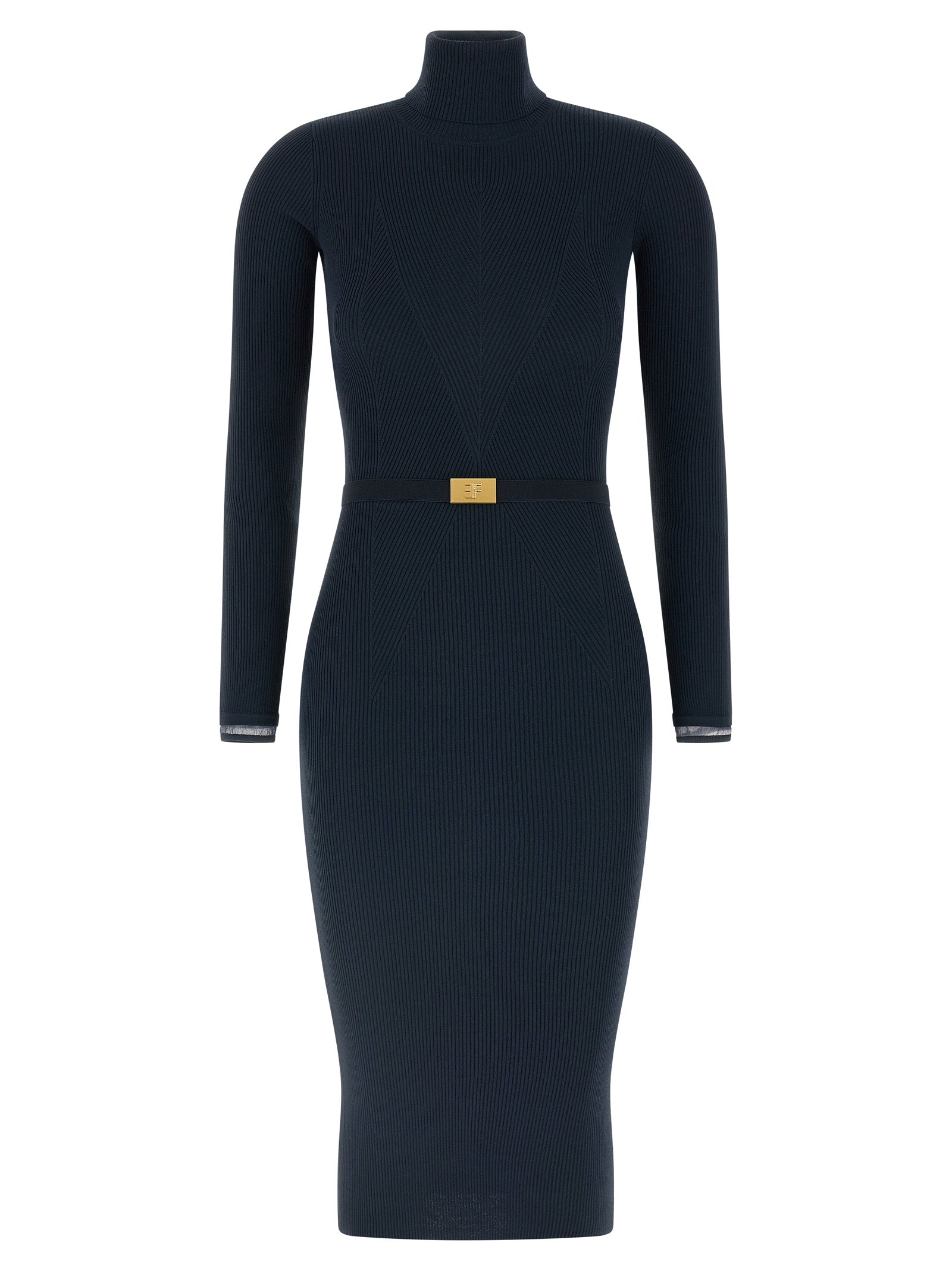 Logo belt dress Blue Viscose