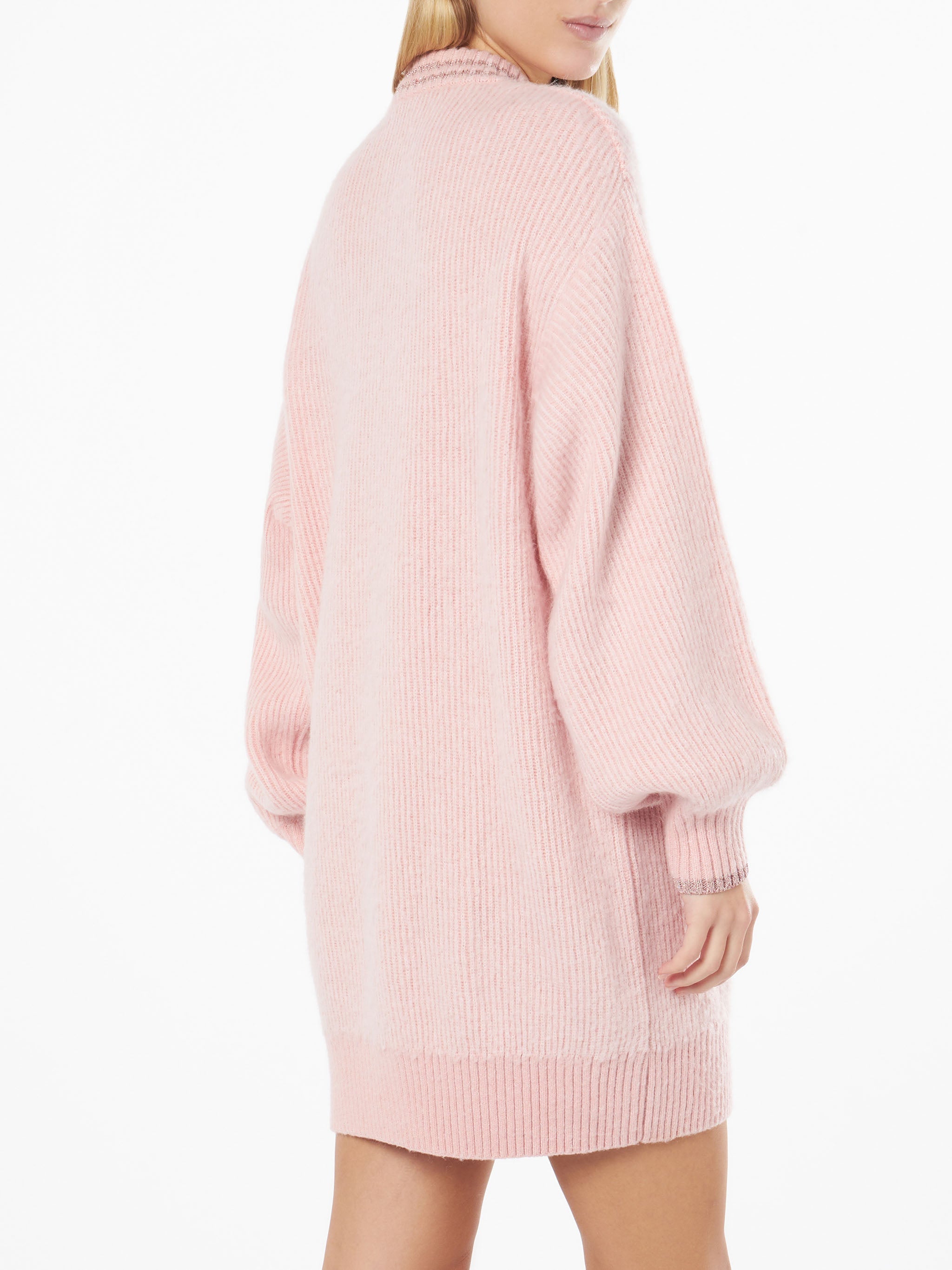Brushed Knit Dress With Belle Rebelle Embroidery Pink Knitwear
