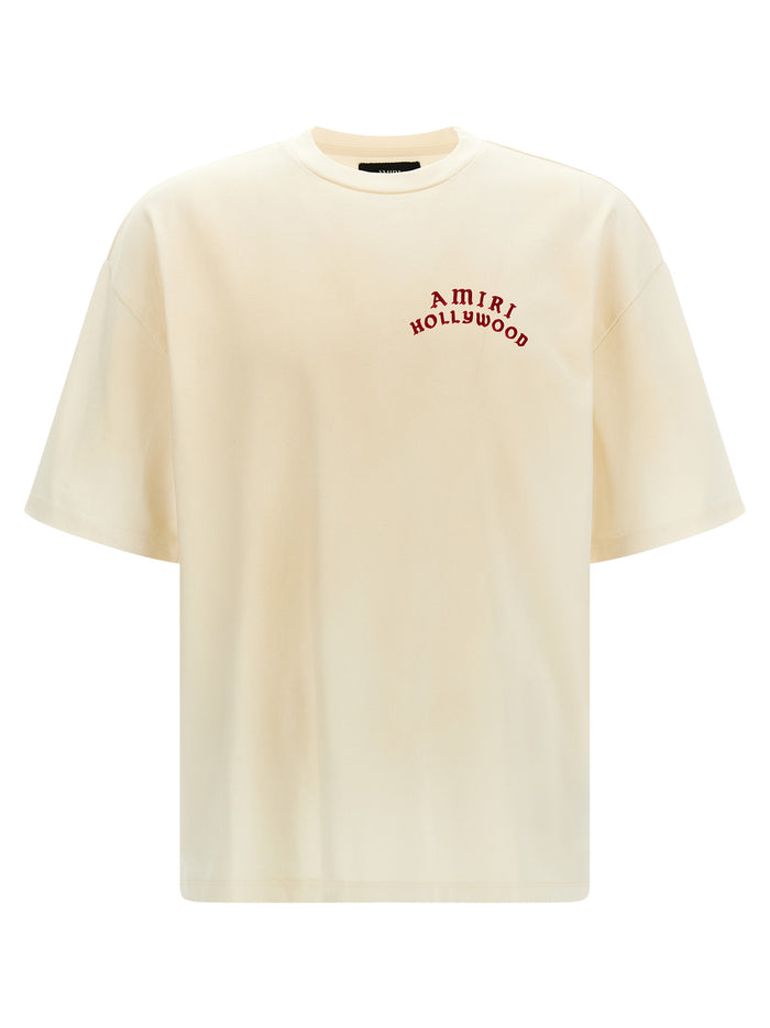 Amiri Hollywood T-shirt Beige Cotton