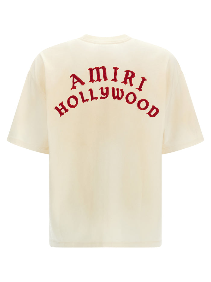 Amiri Hollywood T-shirt Beige Cotton