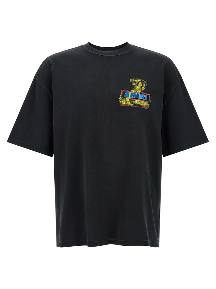 Amiri Crystal Cobra T-shirt Black Cotton