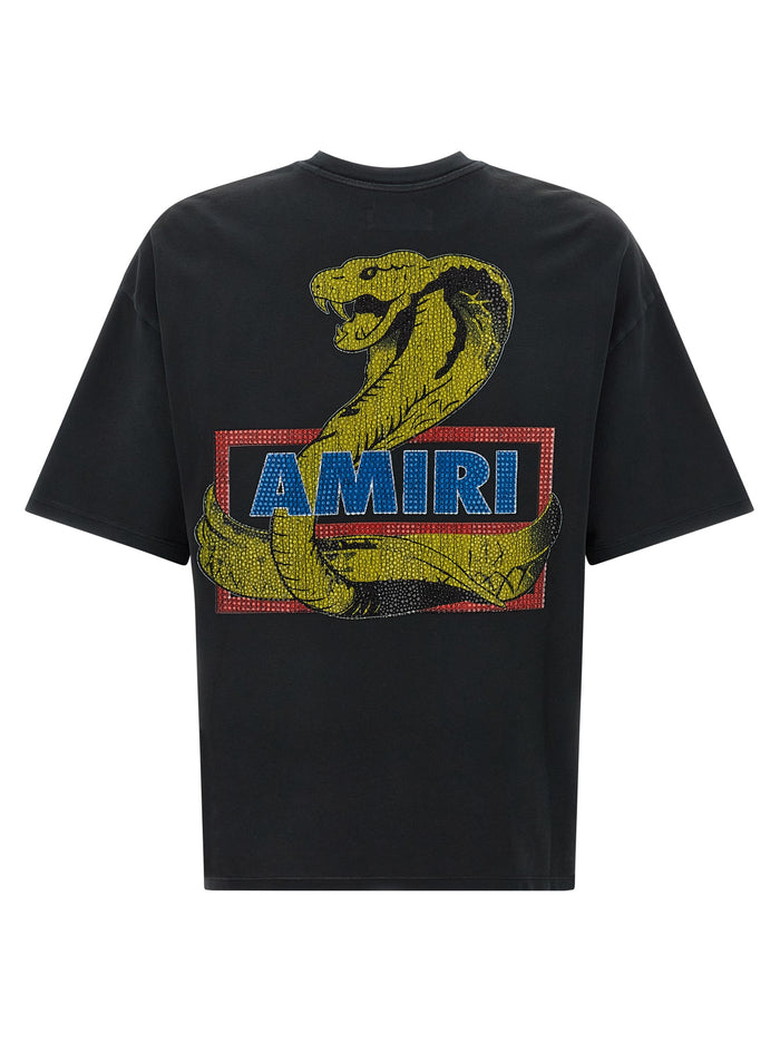 Amiri Crystal Cobra T-shirt Black Cotton