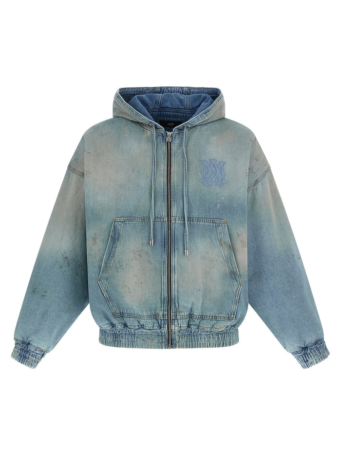 MA Denim hoodie Blue Cotton Sweatshirt
