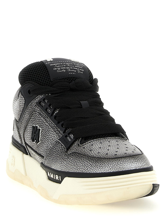 Pebbled MA-1 sneakers Gray Bovine Leather