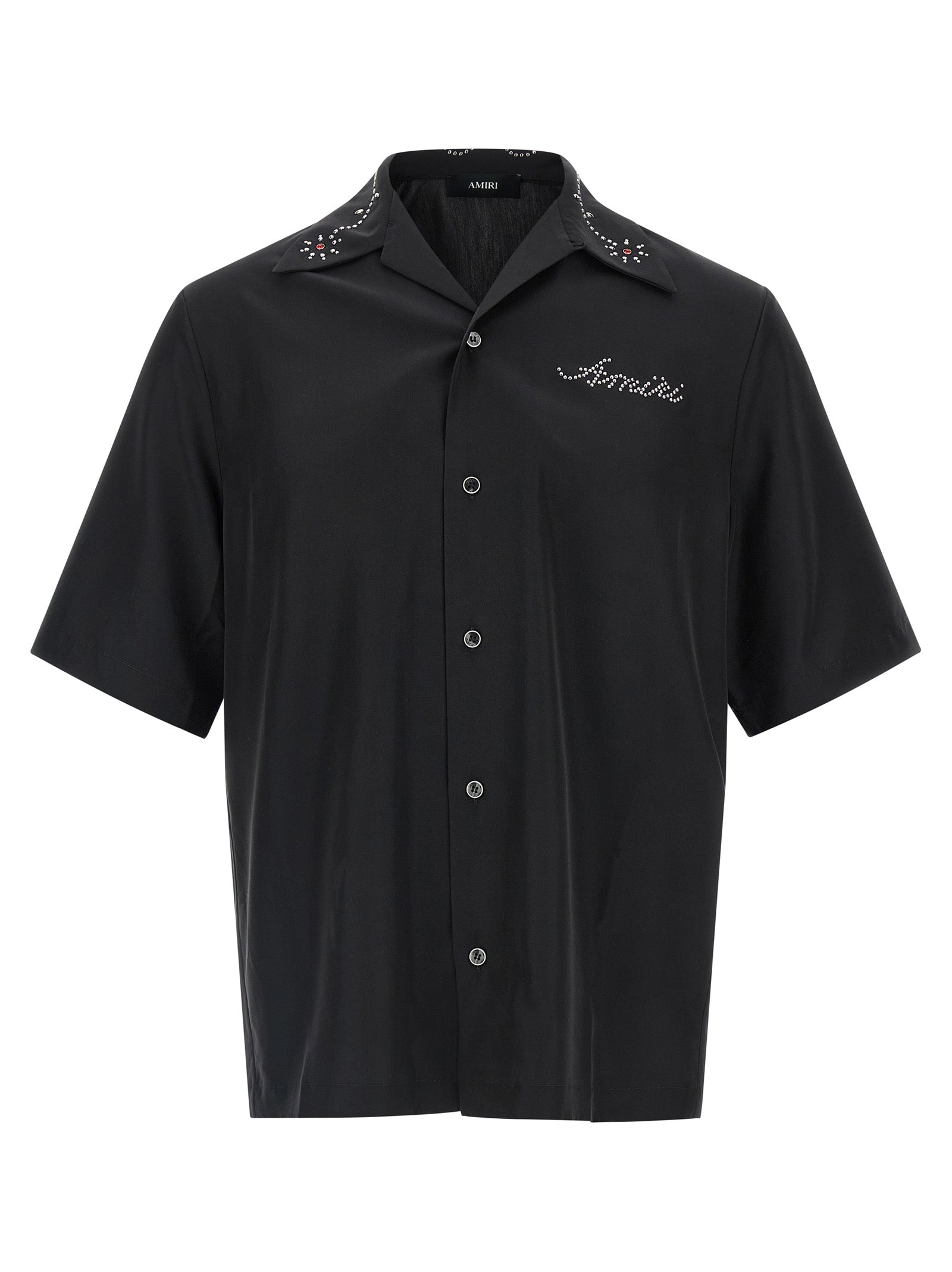 Amiri Stud Camp shirt Black Modal Polyester Shirt, Blouse