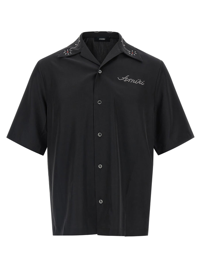 Amiri Stud Camp shirt Black Modal Polyester Shirt, Blouse