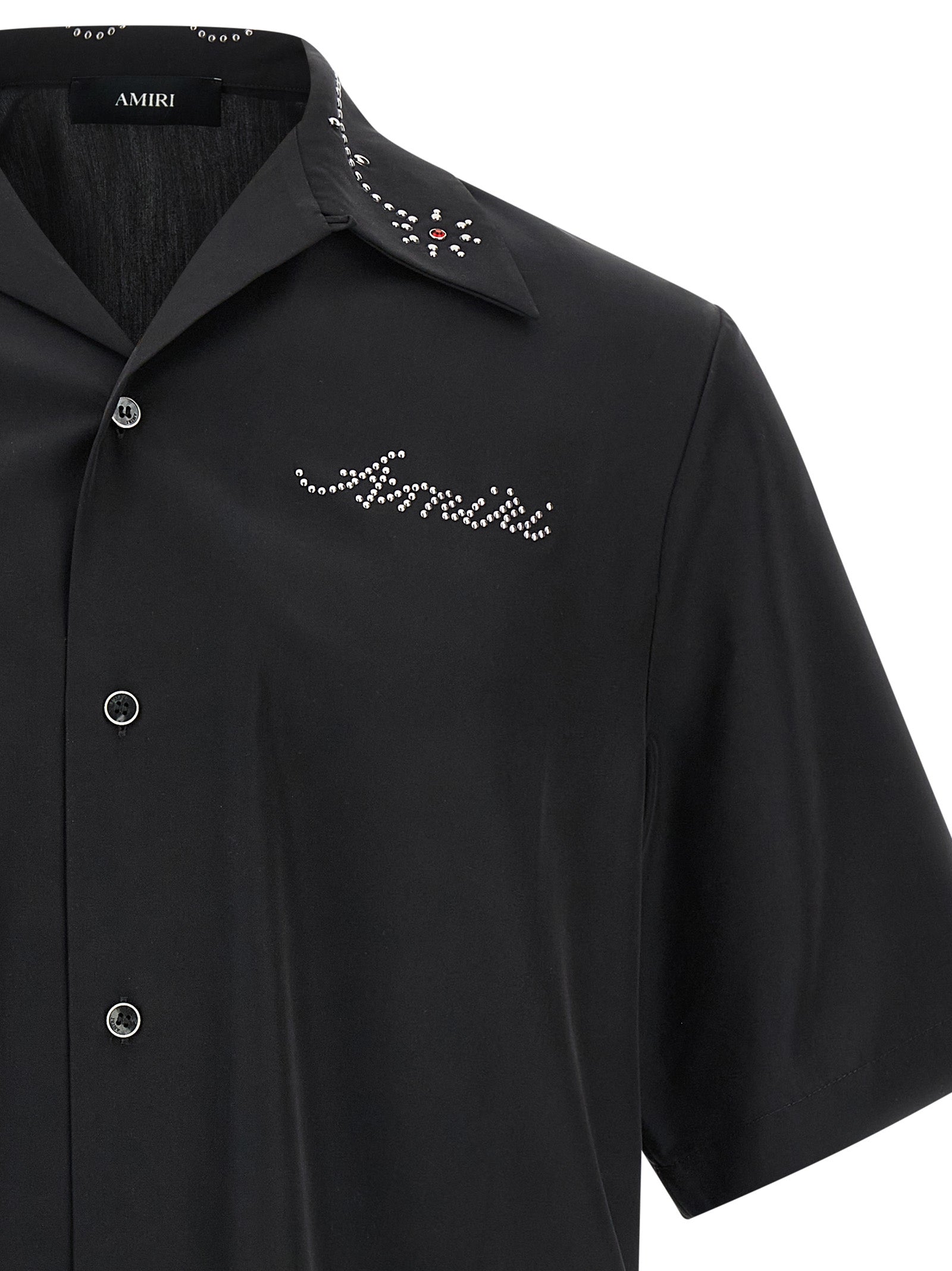 Amiri Stud Camp shirt Black Modal Polyester Shirt, Blouse