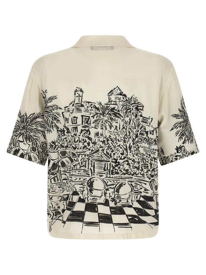 Chateau Sketch shirt White/black Silk Shirt, Blouse