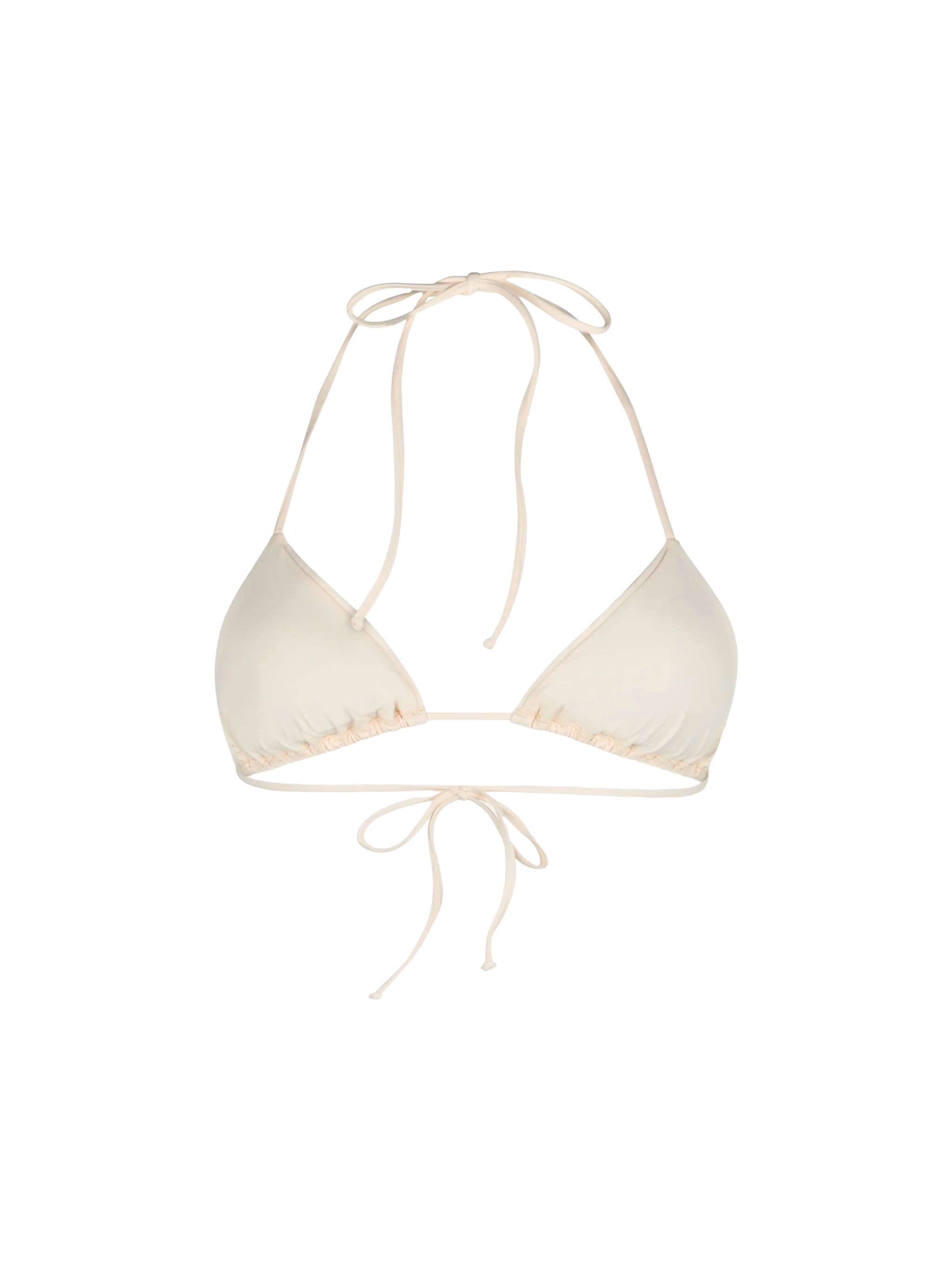 Nude Annabelle Triangle Bikini Top With Rhinestones White