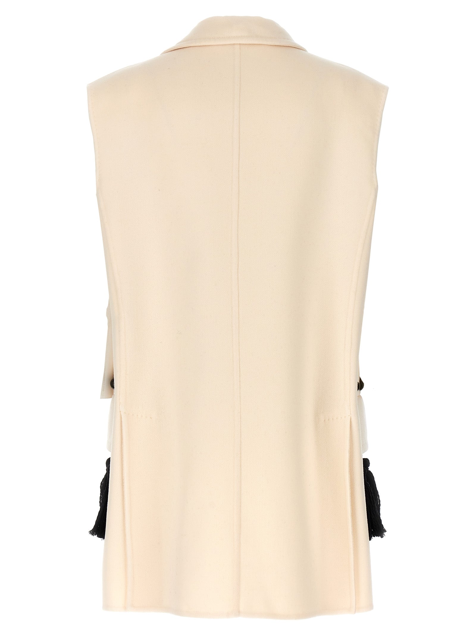 Arco waistcoat White/black Virgin Wool Cashmere Gilet