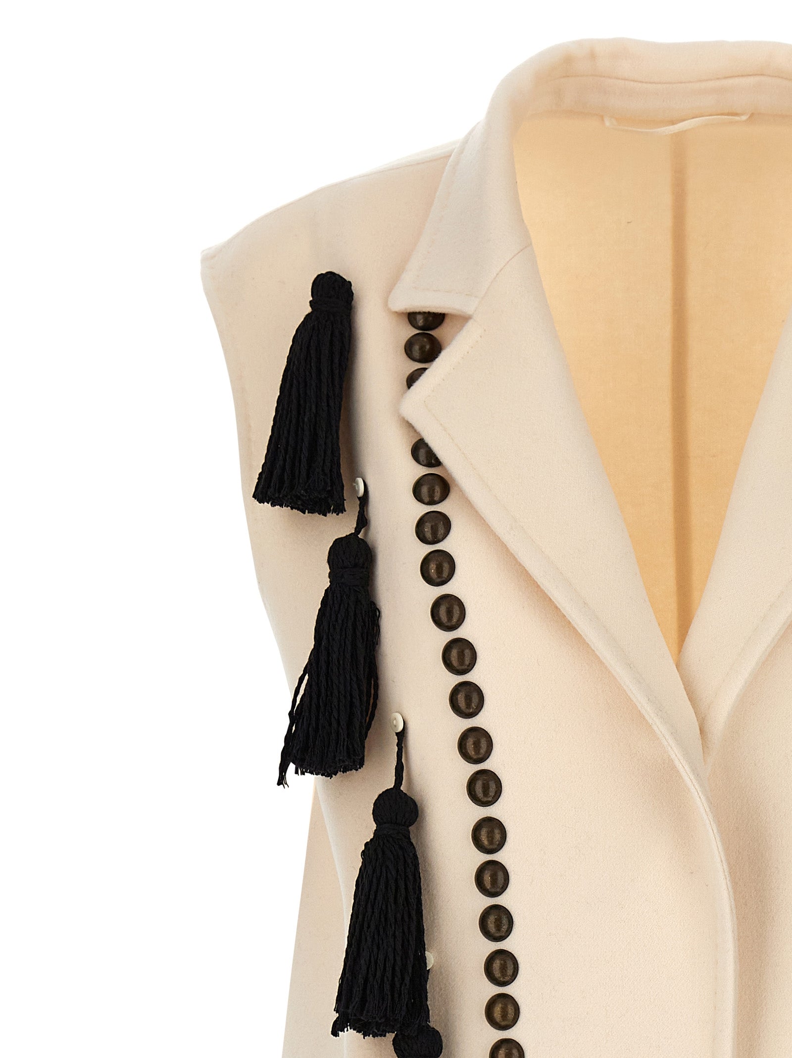 Arco waistcoat White/black Virgin Wool Cashmere Gilet