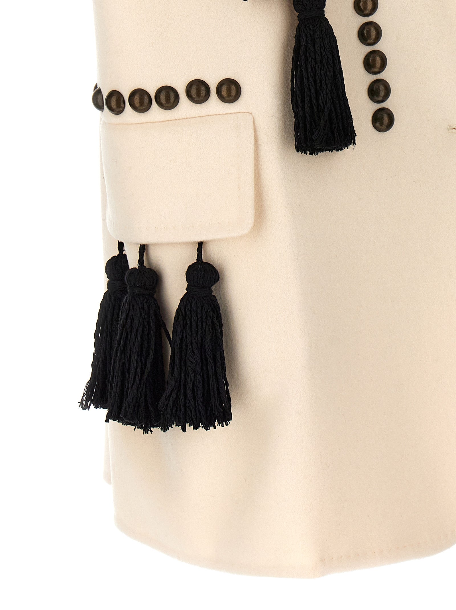 Arco waistcoat White/black Virgin Wool Cashmere Gilet