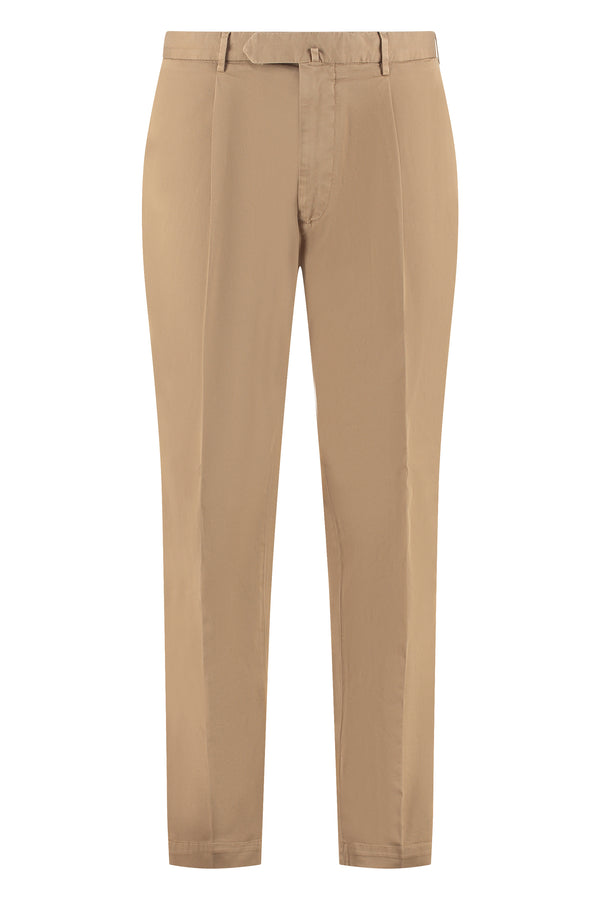 Cotton Chino Trousers Brown Elastane Chinos