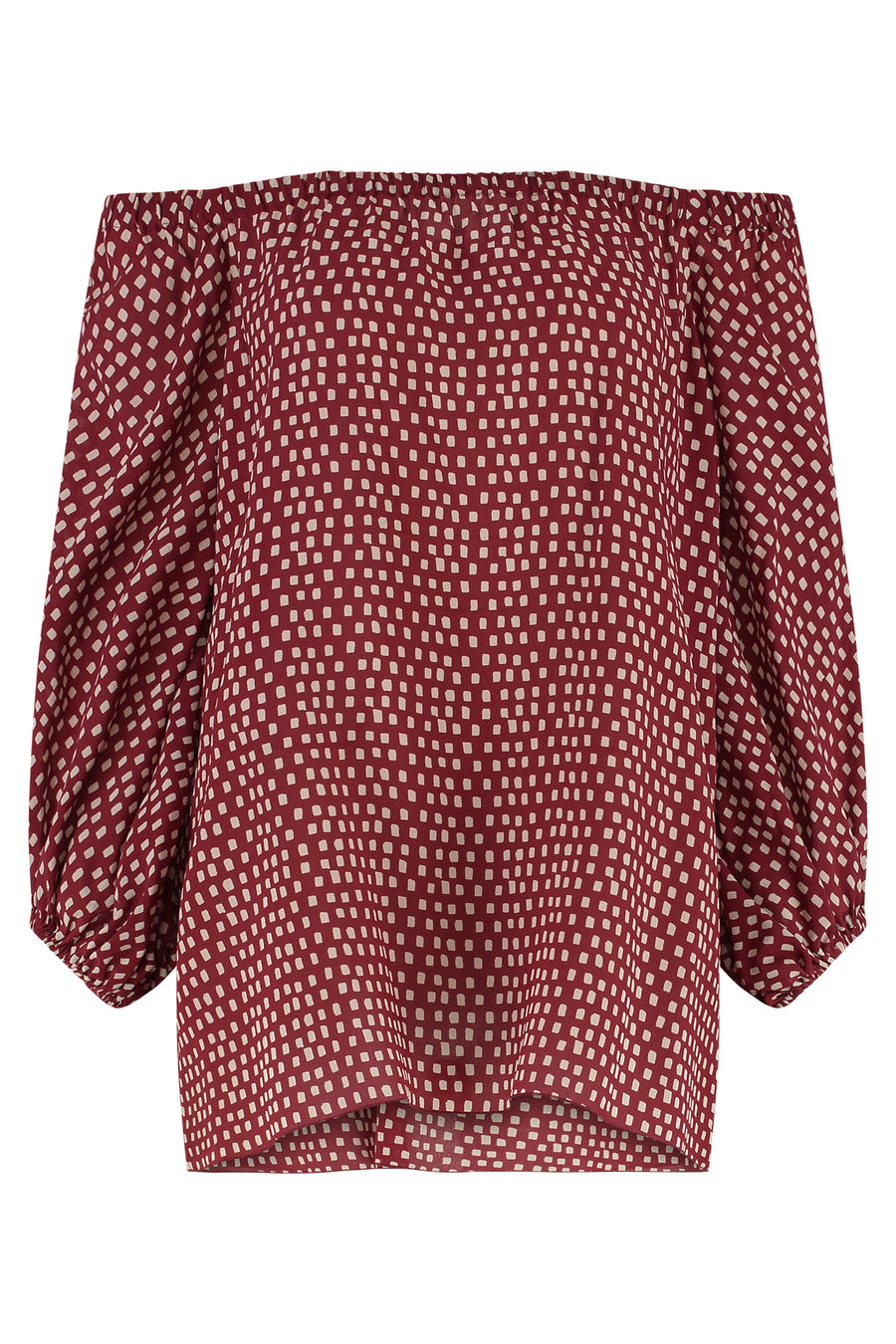 Polka-Dot Silk Blouse Red Blouses
